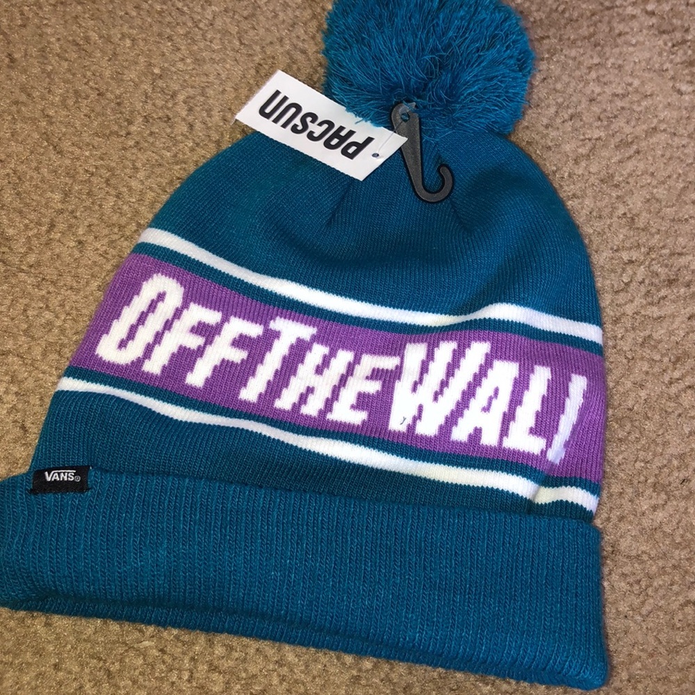 New Vans beanie hat aqua OS unisex men’s Pom Pom
